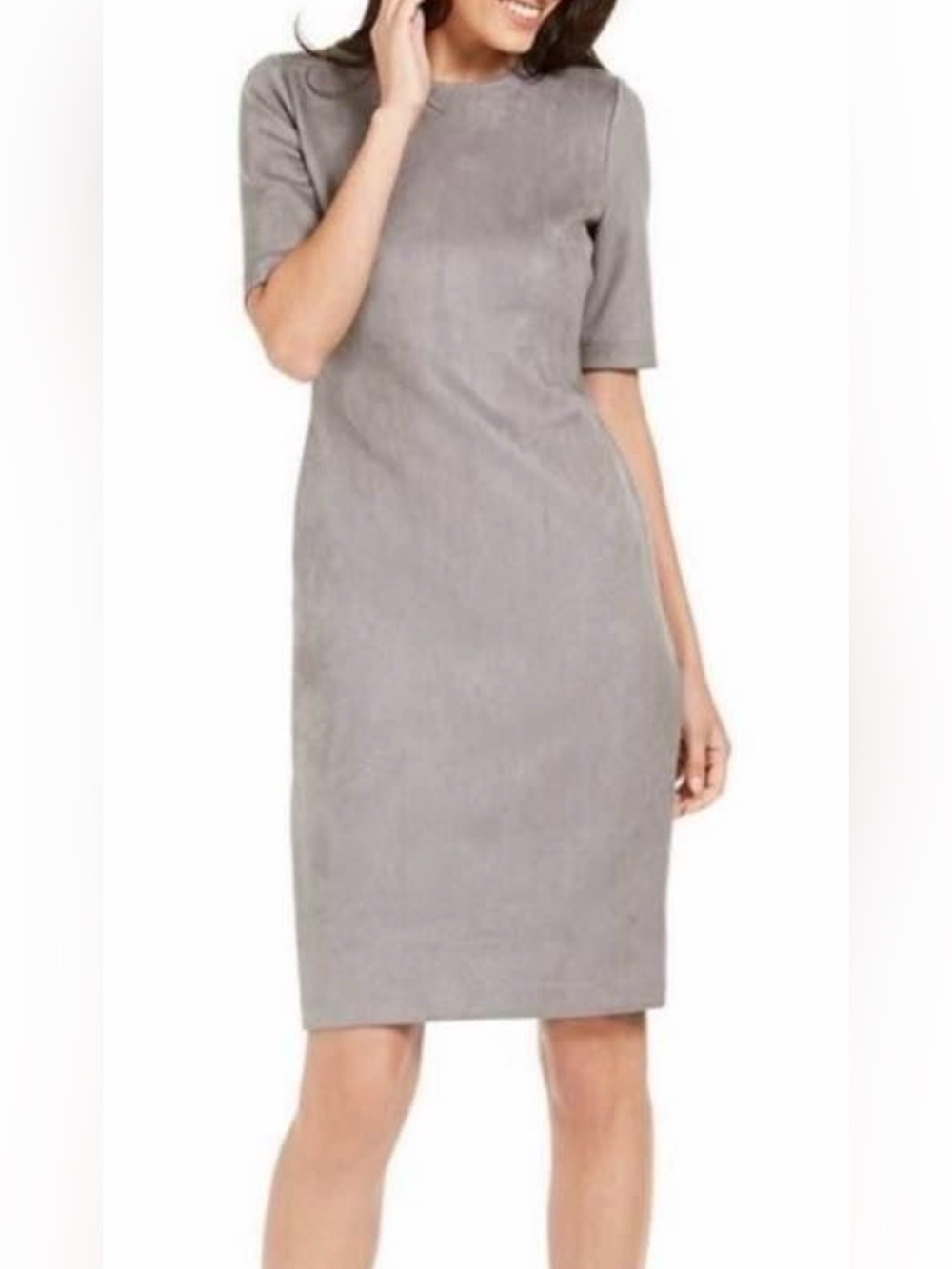 Anne Klein Smoke Gray Midi Sheath Dress